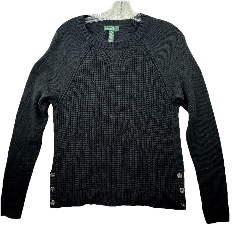 LRL Lauren Ralph Lauren Angora Rabbit Blend Waffle Knit Sweater SZ Small Preppy